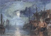 J.M.W. Turner Shields,on the River Spain oil painting artist